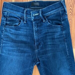 MOTHER Women's Dark Blue Ankle Jeans